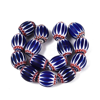 Handmade Millefiori Glass Barrel Beads LA-N002-18D-1