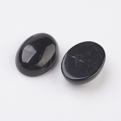 Natural Obsidian Flat Back Cabochons G-G741-22x30mm-20-1