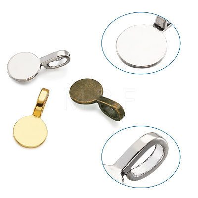 Tibetan Style Alloy Glue On Flat Pad Pendant Bails TIBE-TA0001-10-1