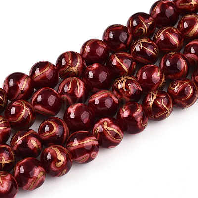 Baking Paint Glass Beads X1-DGLA-N010-10mm-07-1