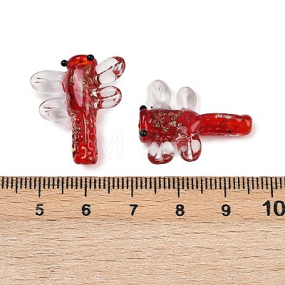 Transparent Lampwork Beads FOIL-I017-01D-1