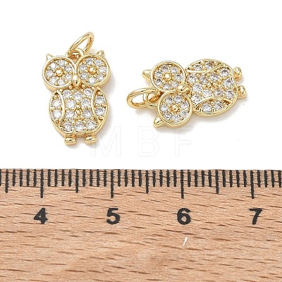 Brass Micro Pave Clear Cubic Zirconia Charms KK-T085-21G-G-1