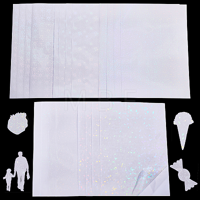 20Sheets 5 Style OPP Plastic Transparent Holographic Lamination Sheets DIY-AR0002-19-1