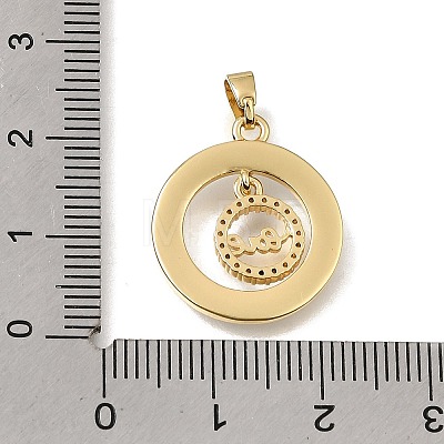 Brass Micro Pave Clear Cubic Zirconia with White Enamel Pendants CU-CBAA556-08B-1
