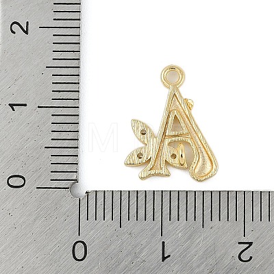 Brass Crystal Rhinestone Letter Links Connector Charms KK-S395-06G-A-1