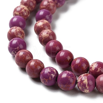 Synthetic Imperial Jasper Dyed Beads Strands G-D077-A01-01G-1