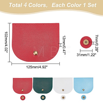   4 sets 4 colors Imitation Leather Sew on Bag Cover FIND-PH0006-89-1