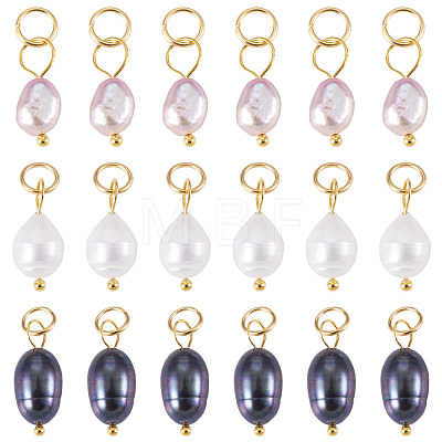 30Pcs 3 Styles Natural Freshwater Pearl Pendants PALLOY-TAC0306-1