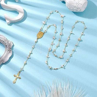 Rosary Bead Necklaces NJEW-JN04883-1