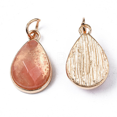 Cherry Quartz Glass Pendants G-S359-364D-1