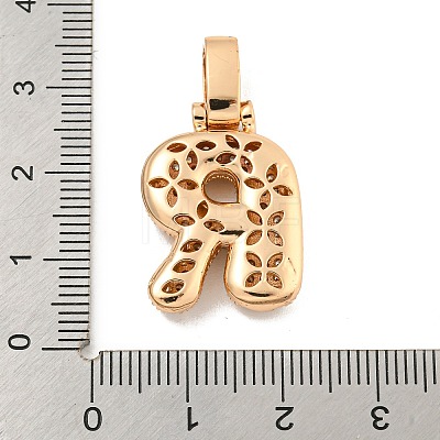 Brass Micro Pave Clear Cubic Zirconia Pendants KK-B099-01G-R-1