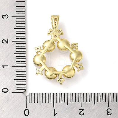 Rack Plating Brass Micro Pave Cubic Zirconia Pendants KK-P248-01G-1