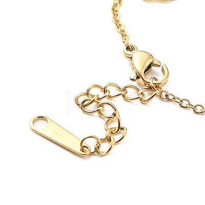 304 Stainless Steel Heart Link Chain Bracelet for Women BJEW-B064-08G-1