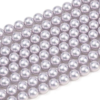 Frosted Glass Pearl Beads Strands GLAA-A044-08A-10-1