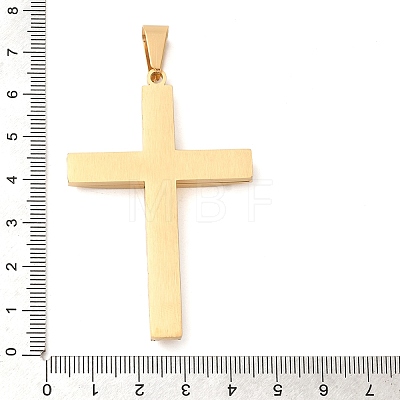 Ion Plating(IP) 304 Stainless Steel Cross Big Pendants STAS-I043-04G-1