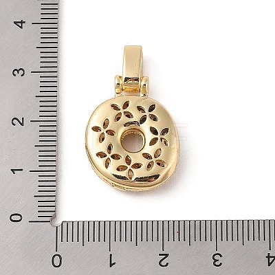 Brass Micro Pave Cubic Zirconia Pendants ZIRC-P121-01G-O-1