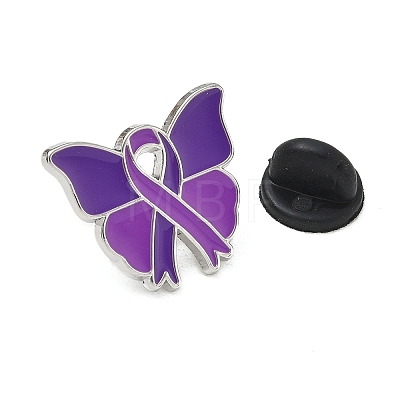 Butterfly & Awareness Ribbon Enamel Pins AL-CBA5093-03A-1
