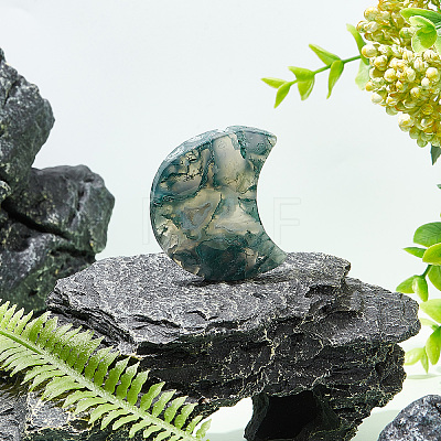 Natural Moss Agate Home Display Decorations DIY-WH0410-63B-1
