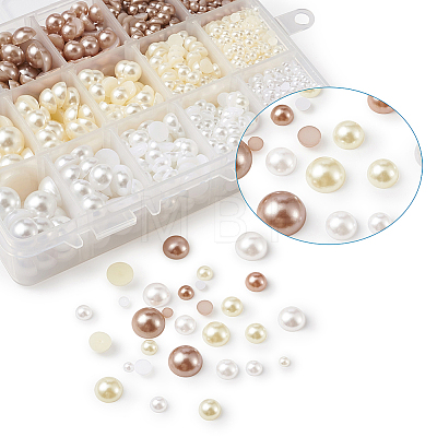 ABS Plastic Imitation Pearl Cabochons SACR-TA0001-04-1