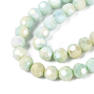 Anti-Tarnish Electroplate Glass Beads Strands EGLA-ZX010-8mm-12-1