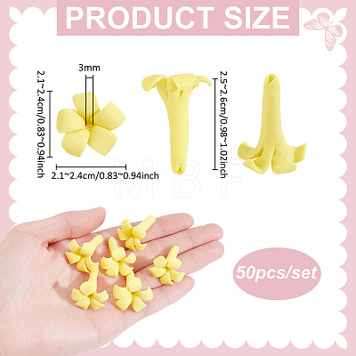 50Pcs Handmade Polymer Clay Beads CLAY-PH0002-18B-1