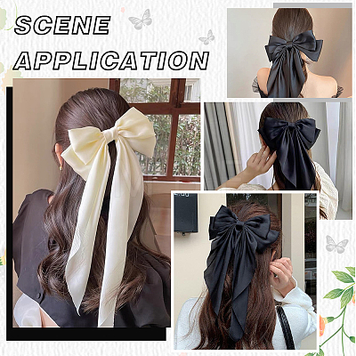 Cloth Big Bowknot Hair Barrettes AJEW-CP0008-41B-02-1