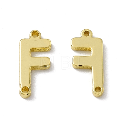 Rack Plating Brass Letter Connector Charms KK-C007-38G-F-1
