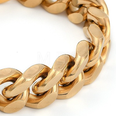 304 Stainless Steel Cuban Link Chain Bracelets for Men BJEW-B102-05G-1