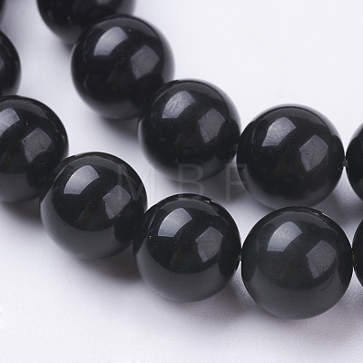 Natural Obsidian Beads Strands X-G-G099-10mm-24-1