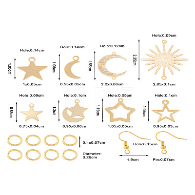 Yilisi DIY Star & Moon & Sun Drop Earring Making Kit DIY-YS0001-36-1