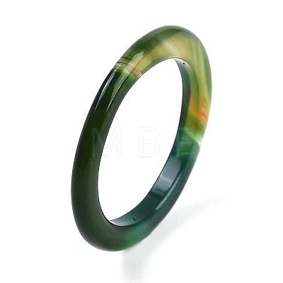 Dyed & Heated Natural Striped Agate/Banded Agate Finger Rings for Women RJEW-Z075-01R-1