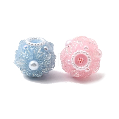 Opaque Acrylic & Plastic Pearl Beads OACR-D039-04-1
