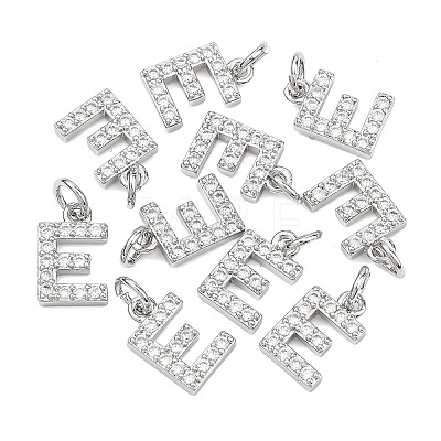 SHEGRACE Brass Micro Pave Clear Cubic Zirconia Pendants XGRQ29341-394P-E-1
