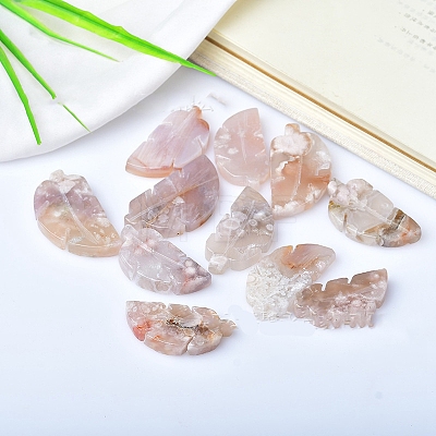 Natural Cherry Blossom Agate Display Decorations G-PW0004-29-1