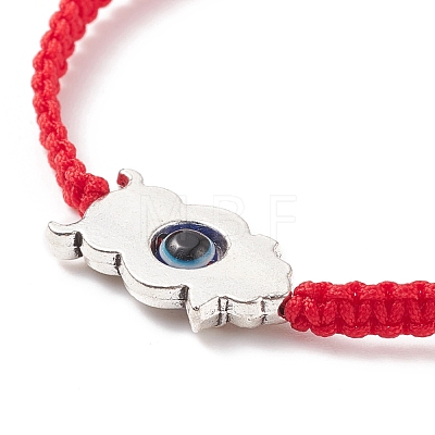 Resin Evil Eye & Alloy Braided Bead Bracelet BJEW-JB08494-03-1