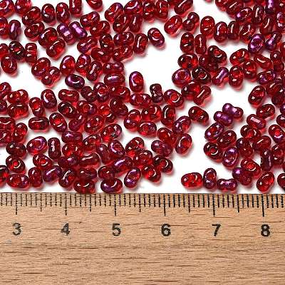 Spray Painted Glass Seed Beads SEED-F005-11A-05-1