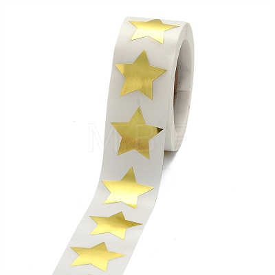 Metallic Foil Star Shape Paper Sticker Labels X-DIY-E023-03-1