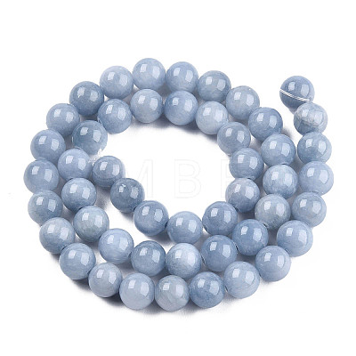 Natural Dyed Yellow Jade Beads Strands X-G-R271-8mm-YXS18-01-1