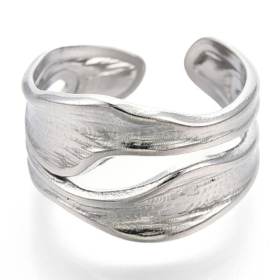 304 Stainless Steel Cuff Ring X-RJEW-N038-112P-1