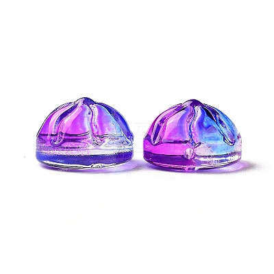 Transparent Spray Painted Glass Beads GLAA-I050-09C-1