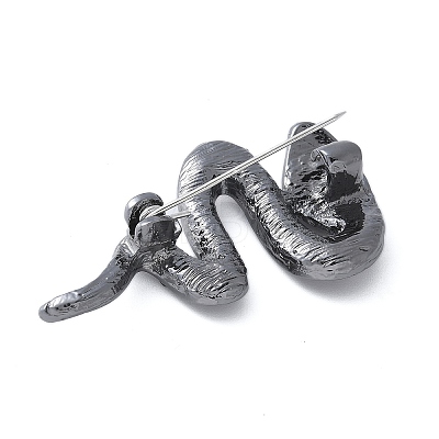 Alloy Rhinestone Snake Brooches JEWB-H028-01B-1