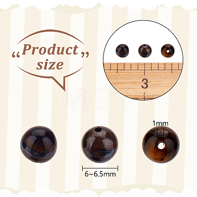 Grade AB Natural Tiger Eye Round Beads Strands G-OC0001-78A-1