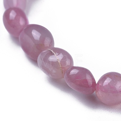 Natural Rose Quartz Bead Stretch Bracelets BJEW-K213-30-1