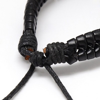 Trendy Unisex Casual Style Imitation Leather and Leather Bracelets BJEW-L302-01-1