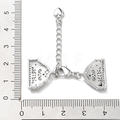 Brass Micro Pave Cubic Zirconia Chain Extender with Glass KK-G474-10P-01-1