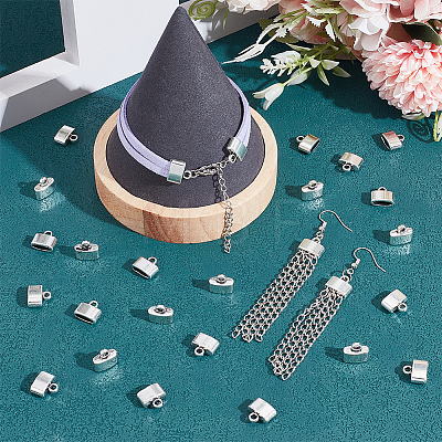  100Pcs Tibetan Style Alloy Cord Ends FIND-NB0004-53-1