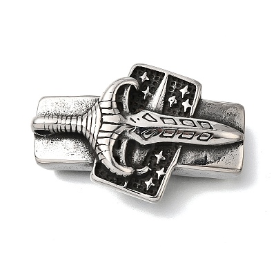 304 Stainless Steel Slide Charms STAS-F356-05AS-1