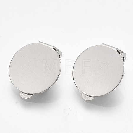 Tarnish Resistant 304 Stainless Steel Clip-on Earring Findings X-STAS-T045-33D-P-1
