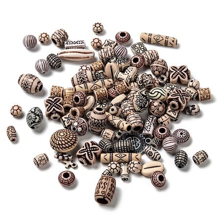 Mixed Antique Style Acrylic Beads MACR-R546-01-1