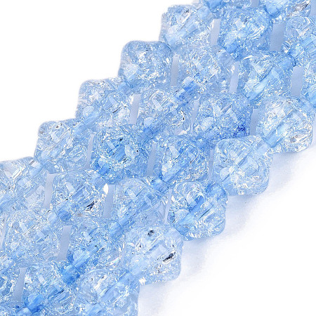 Transparent Crackle Glass Beads Strands GLAA-Q115-04A-04-1